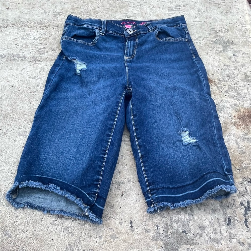 Place Girls Distressed Blue Jean Shorts